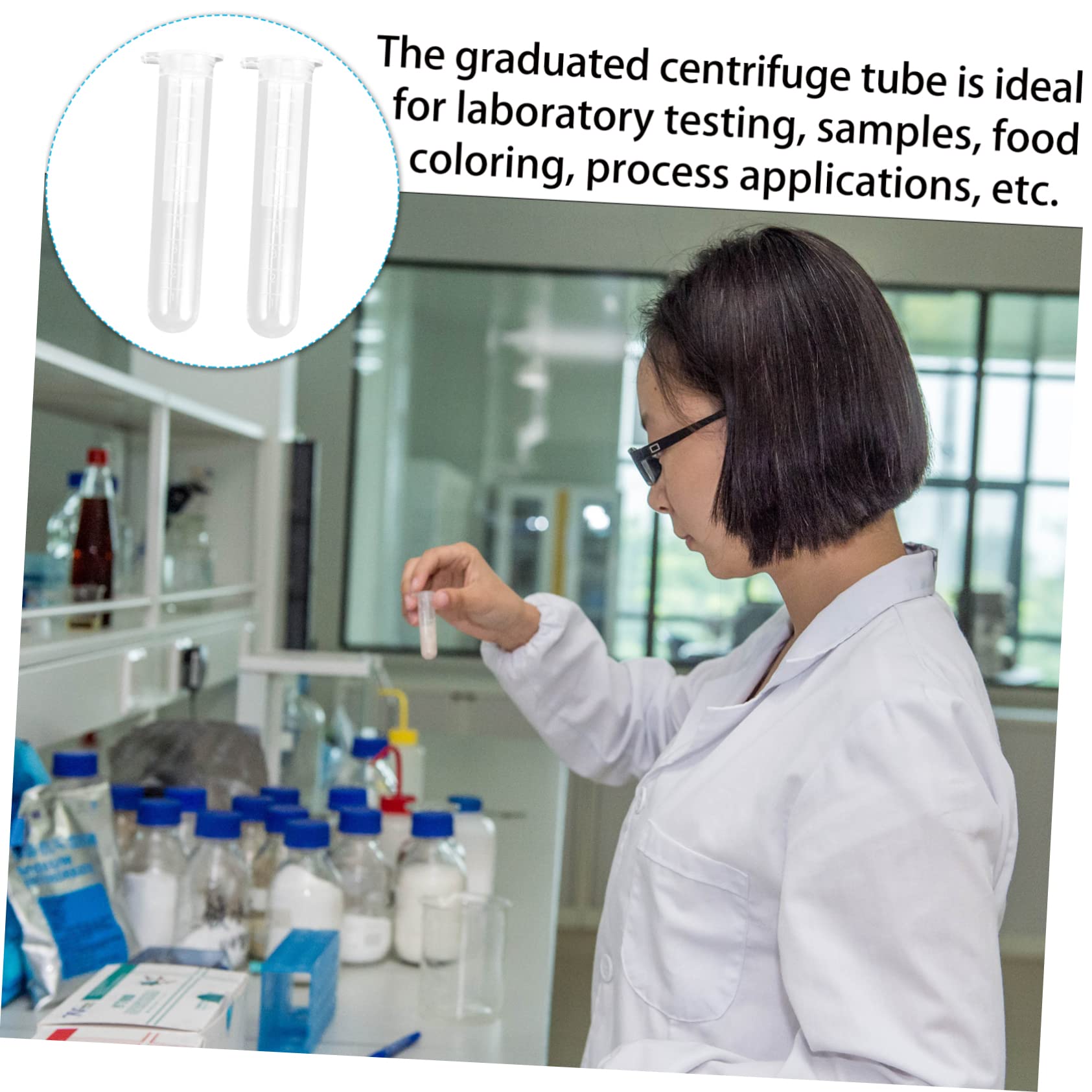 Alipis Provette da Centrifuga in Plastica 10ml Graduate 200 Pezzi | Alta Trasparenza, Misura Precisa per Campioni e Coloranti Alimentari, Usi in Biologia Molecolare