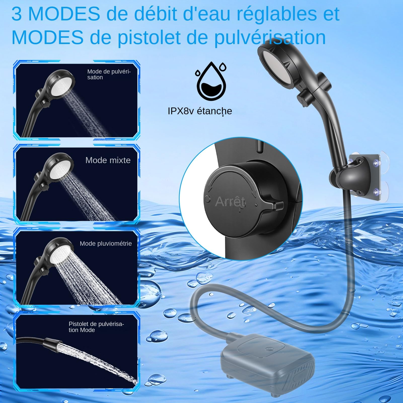 Ducha portátil genérica 2400 mAh limpieza para animales domésticos