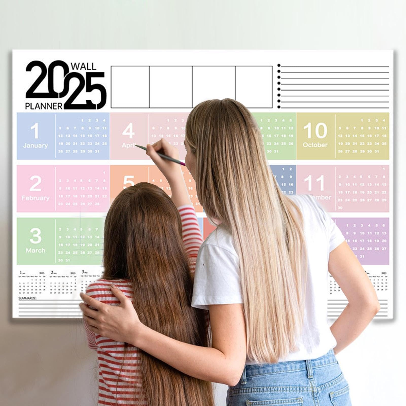 Kalendarz ?cienny 2025 12 miesi?cy, planer roczny 2025 - ca?oroczny kalendarz ?cienny | akcesoria do dekoracji domu, planer od stycznia 2025 r. do grudnia 2025 r. dla dzieci i doros?ych