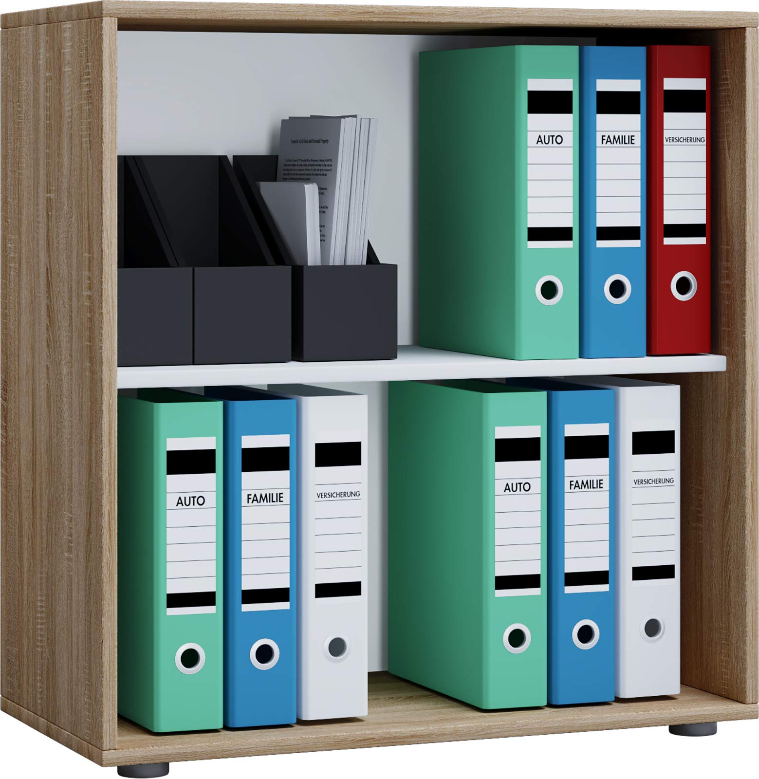VCM stehendes Holzregal – Lona 2 Fach, Sonoma-Eiche, ca. 70 × 74 × 37 cm