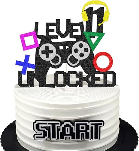 Suministros para fiestas de videojuegos, controlador de juegos, 11 decoraciones de decoración de pasteles para decoración de fiesta de videojuegos