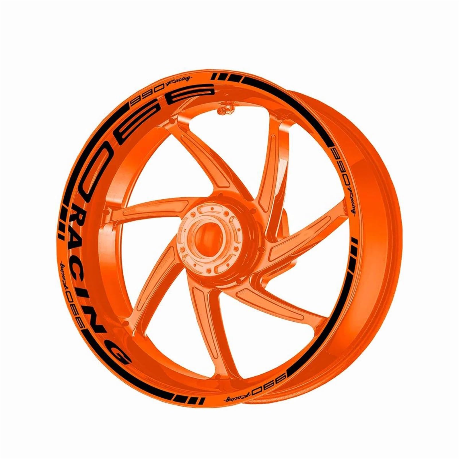 Decorative Stickers Motocycle Wheel Stickers Hub Decals Reflective Motorcycle Rim Sticker Strips Decal for Duke 990(Orange)