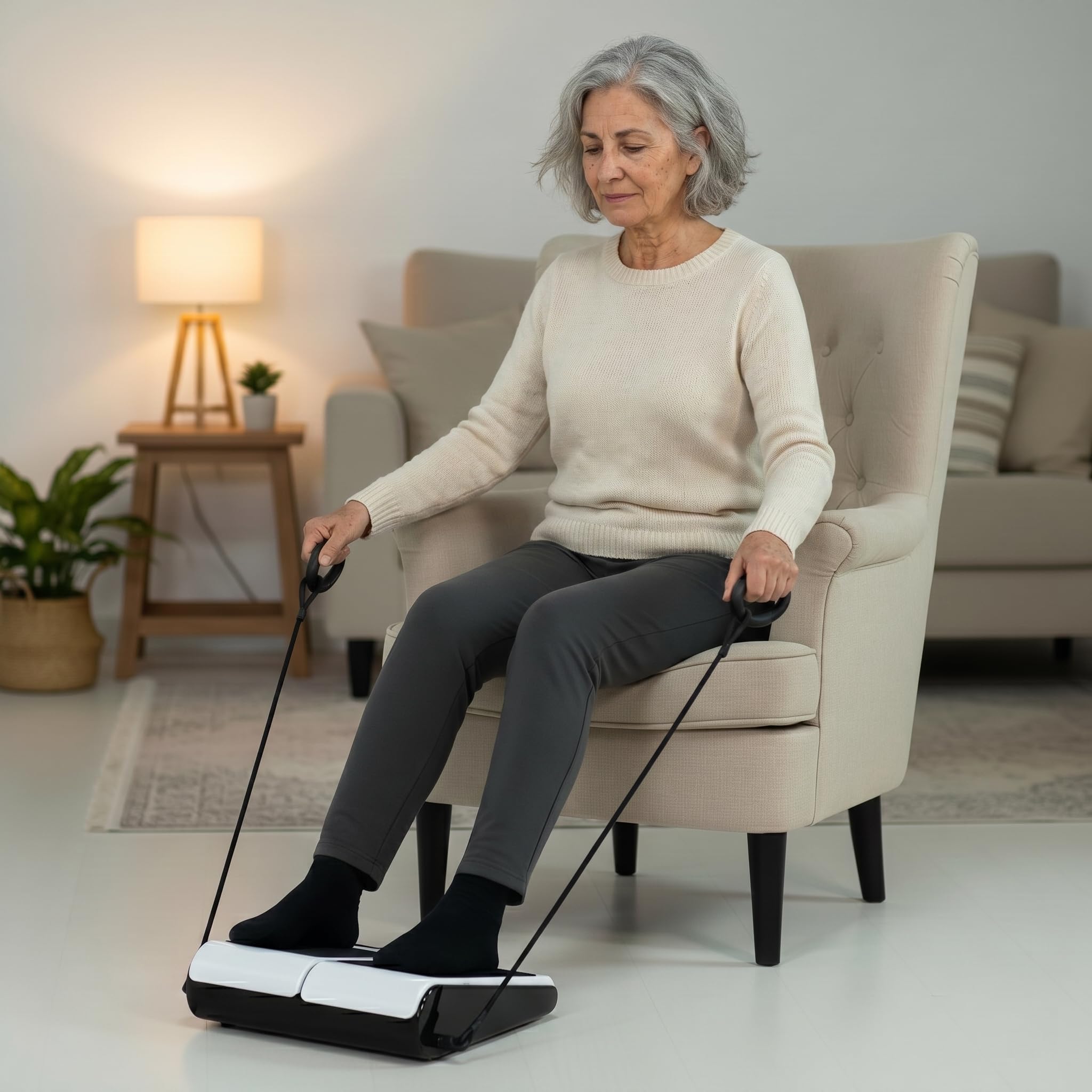 ECODE® Masajeador de Pies y Piernas con 10 Niveles de Vibración y Calor | Simulador de Pasos para Personas Mayores para Aliviar Dolor | Alivia Tobillos Hinchados