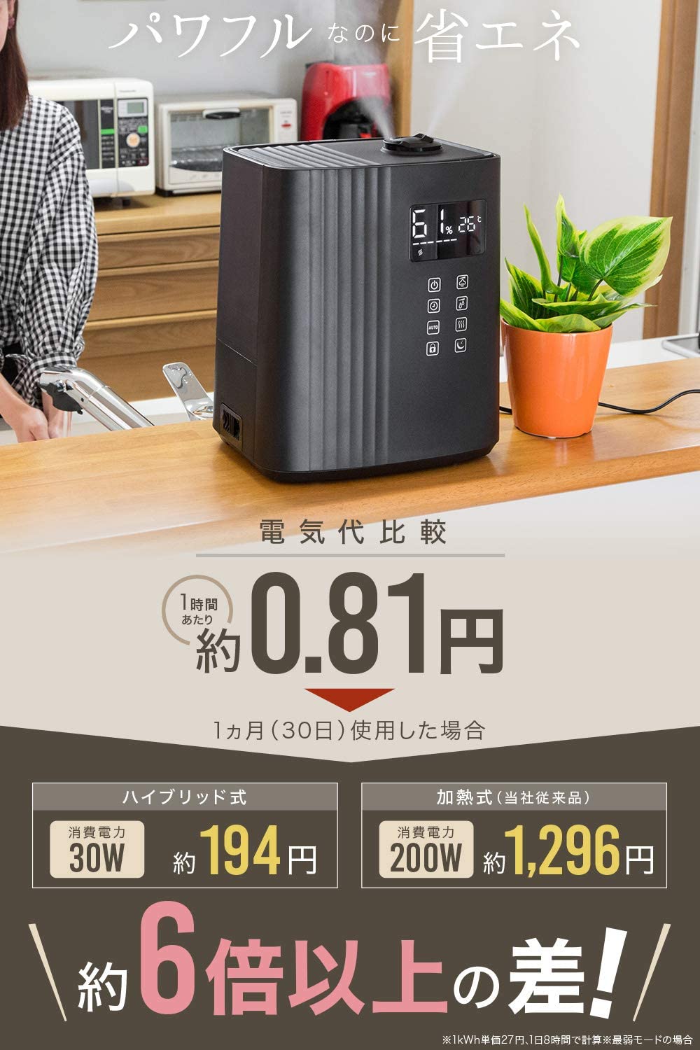 Amazon.co.jp: iimono117 加湿器 大容量 6.5L ハイブリッド式