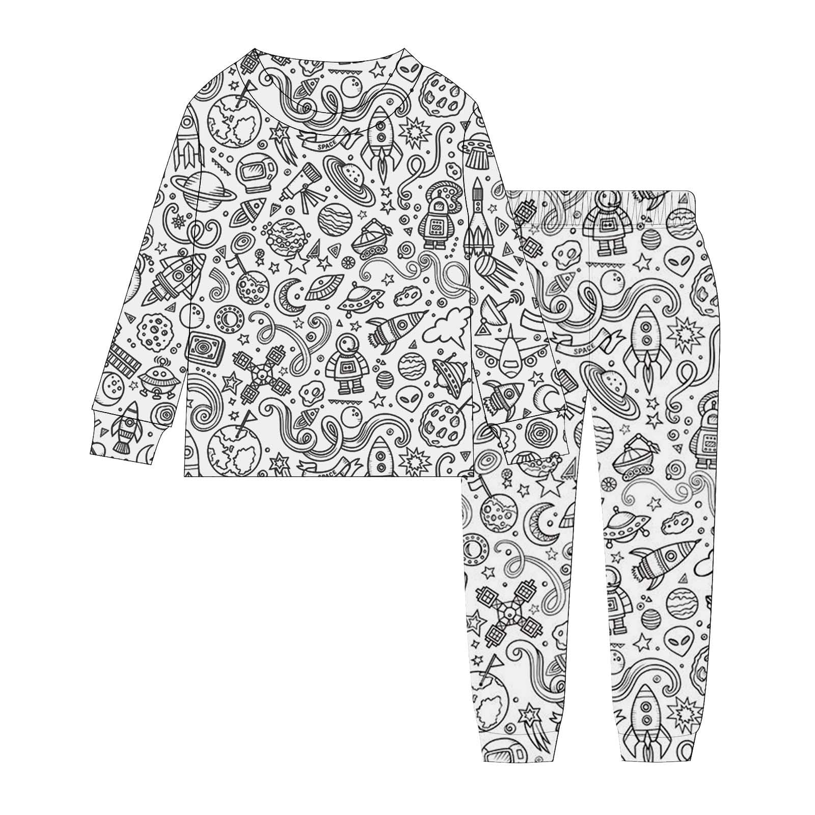 Cokbyavla Colorable Pajamas For Kids Diy,Unisex Kids Boys And Girl Summer Pjs Girls Pajamas Bunny Pjs Boys Sleepwear For Girls 10-12 Boys Pajamas Shorts Set Super Soft Pa(6White,7-8 Years)