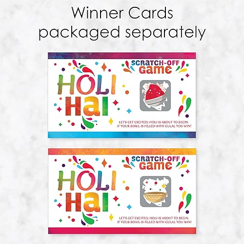 Miniatura 3 de Big Dot of Happiness Holi Hai – Juego de fiesta de colores para raspar tarjetas – 22 unidades