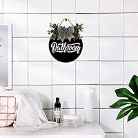 Vista 5 de Corona de madera redonda rústica para baño, decoración de porche para puerta delantera, decoración de porche para inauguración de la casa, arte