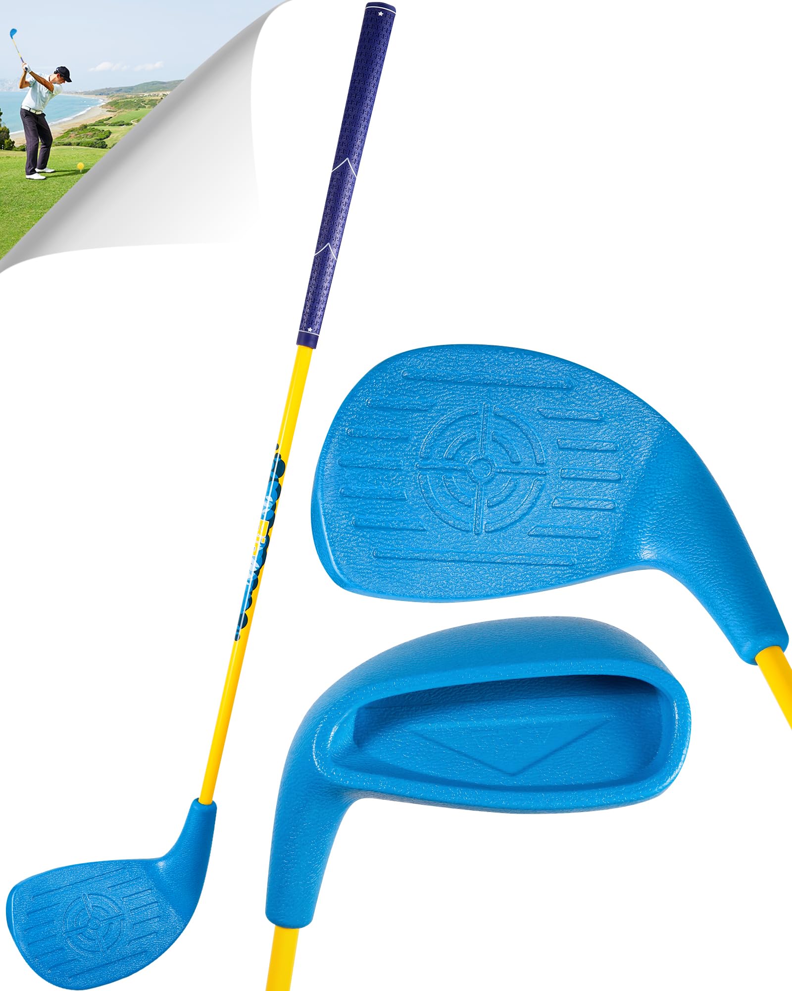 ASONA Blue Oversize Head Golf Yard Game Club Plastic Golf Club for Adults Playing Foam Gold Balls Outdoor Gold Game in Park Backyard Yard (1)