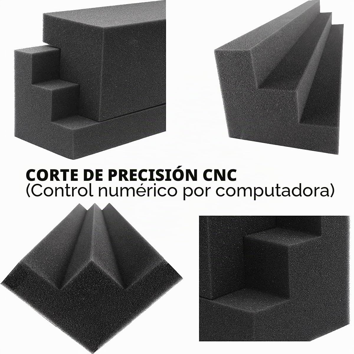 Paquete de 16 paneles de espuma acústica, bloque de esquina de trampa acústica, espuma absorbente de sonido para estudio, hogar o teatro