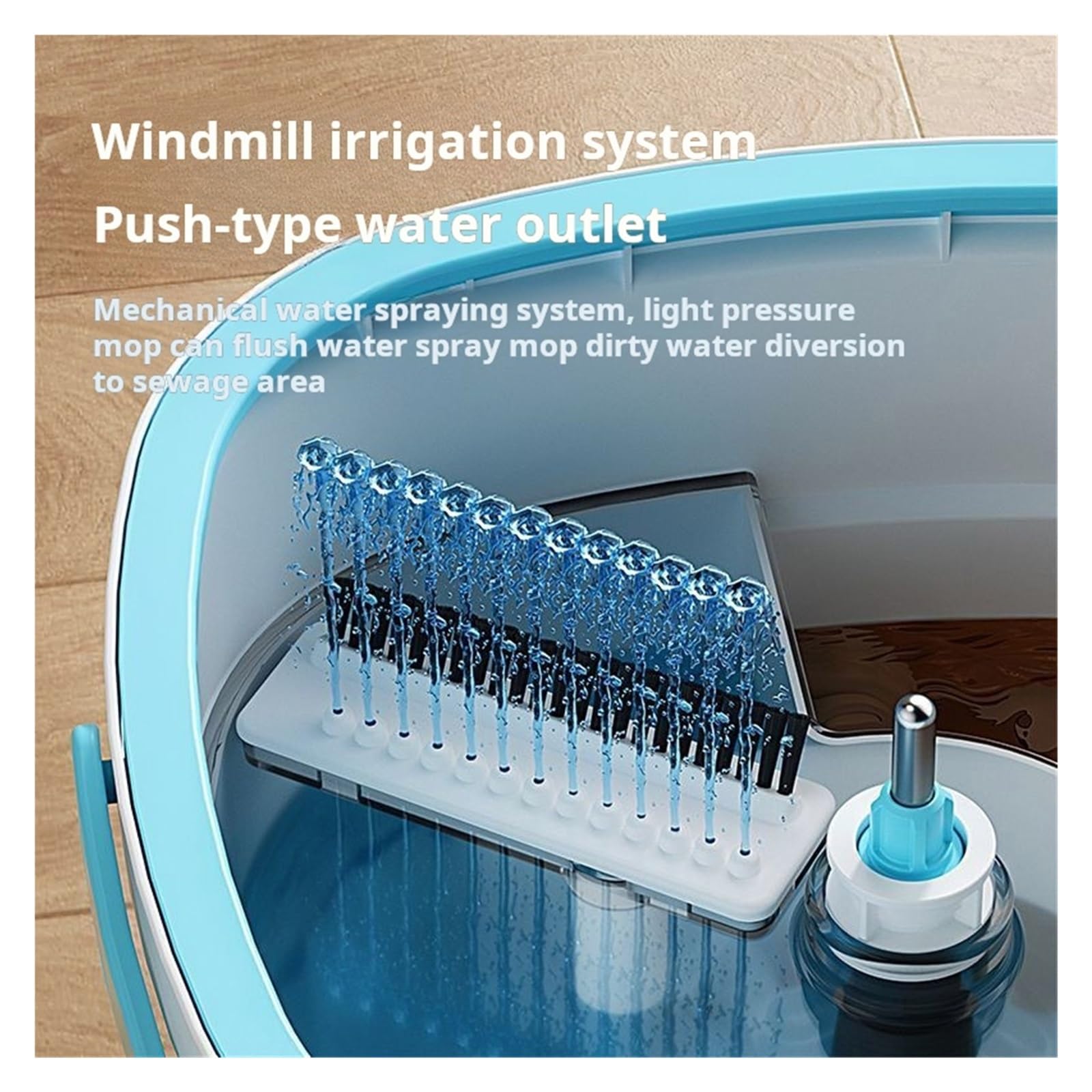 Trapeador giratorio de 360 ​​grados con cubo, trapeador giratorio cuadrado de microfibra con separación automática de aguas residuales, trapeador de limpieza for pisos planos del hogar(360Mop-6ps set