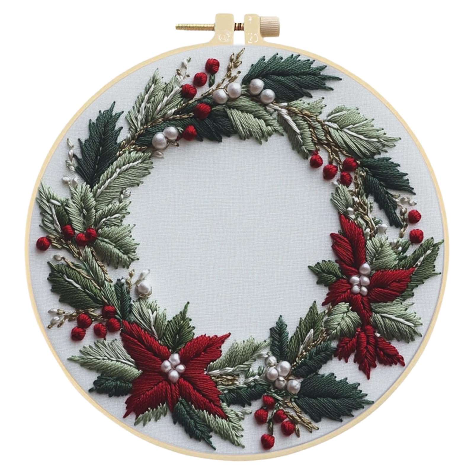 Christmas Embroidery Kit, Christmas DIY with Embroidery Hoop Needlepoint