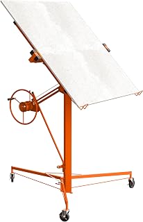 Elevador Placas de Yeso TEENO, Pladur Profesional, Herramientas para Pladur, Plataforma Elevadora, Maquina de Pladur, Caballete Extensible,altura de trabajo regulable de 140-325 cm, Carga 68 kg