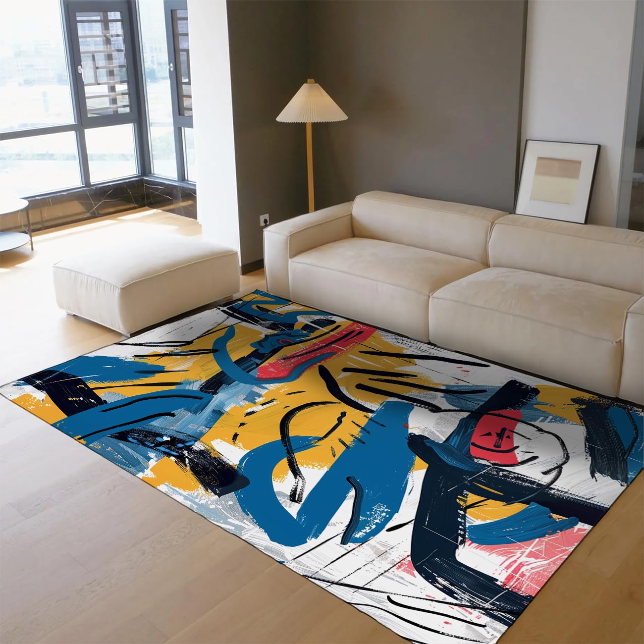 Tapis graffiti 160x230cm pour chambre d'ado et salon style art de rue