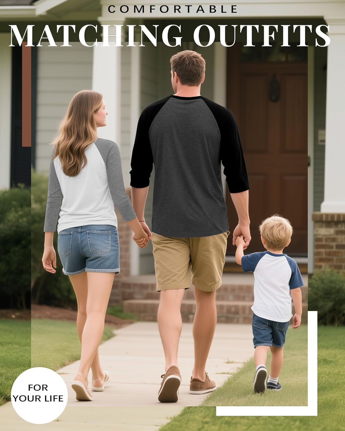 Huukeay 3 Pack Women's 3/4 Sleeve Raglan Shirts, Crew Neck Casual Baseball Tops Color Block Basic Jersey Tees - Image 4