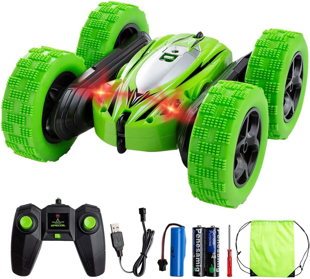Remote Control Car RC Cars 4WD Double Sided Rotating Stunt Car 360°Flips Boy Toy Cars -2.4GHz High Speed Off Road Truck -Best Toy for Birthday Holiday