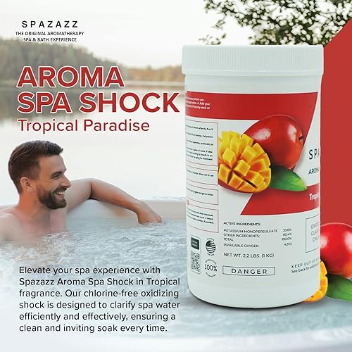 Miniatura 6 de Spazazz - Tratamiento de choque aromático para bañera de hidromasaje y spa, aclaración de agua oxidante sin cloro, fórmula de grado profesional por