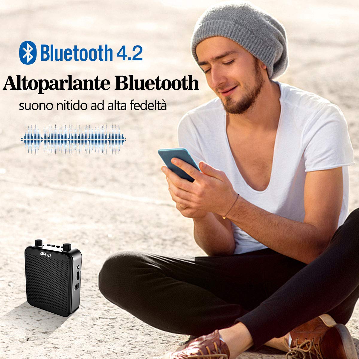 Amplificatore vocale portatile con microfono cuffia 30W Batteria ricaricabile 2800mah Sistema PA amplificatore vocale mini per insegnanti, guida turistica, allenatori, presentatori