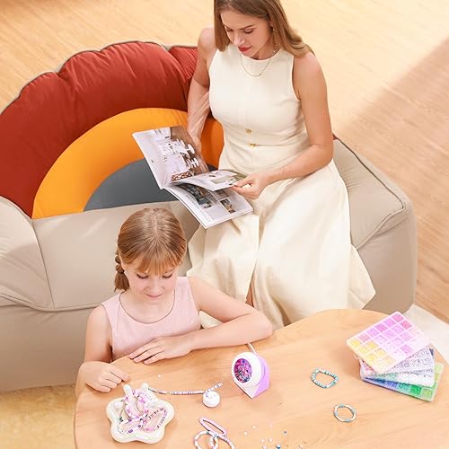 Vista 17 de Tilhumt Girador de cuentas de arcilla, giratorio eléctrico de cuentas para hacer joyas, fabricante de pulseras de amistad con aguja y cuerda