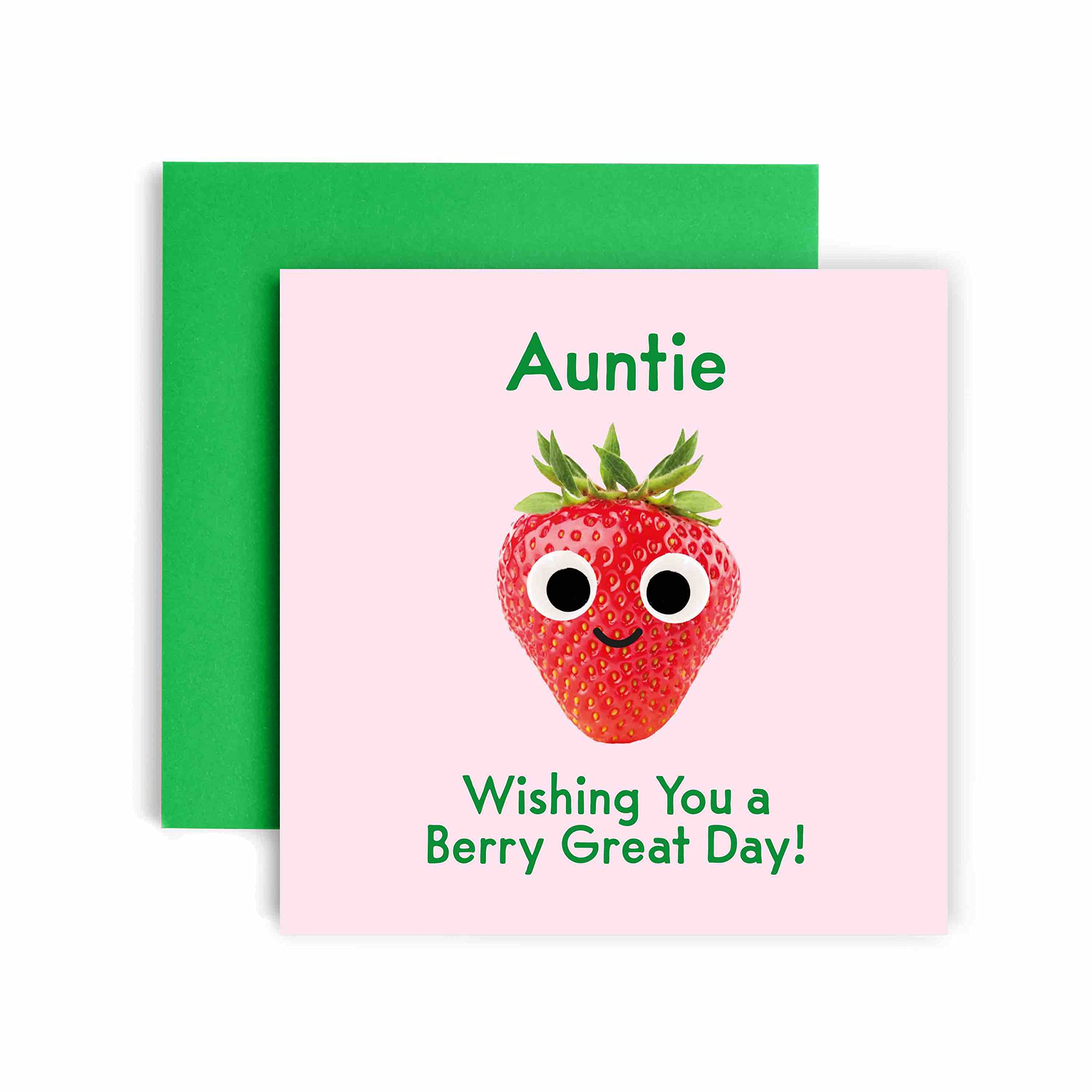 Huxters Geburtstagskarte Für Tante – 'Have A Peachy Auntie', Lustig, Mit Rosa Umschlag