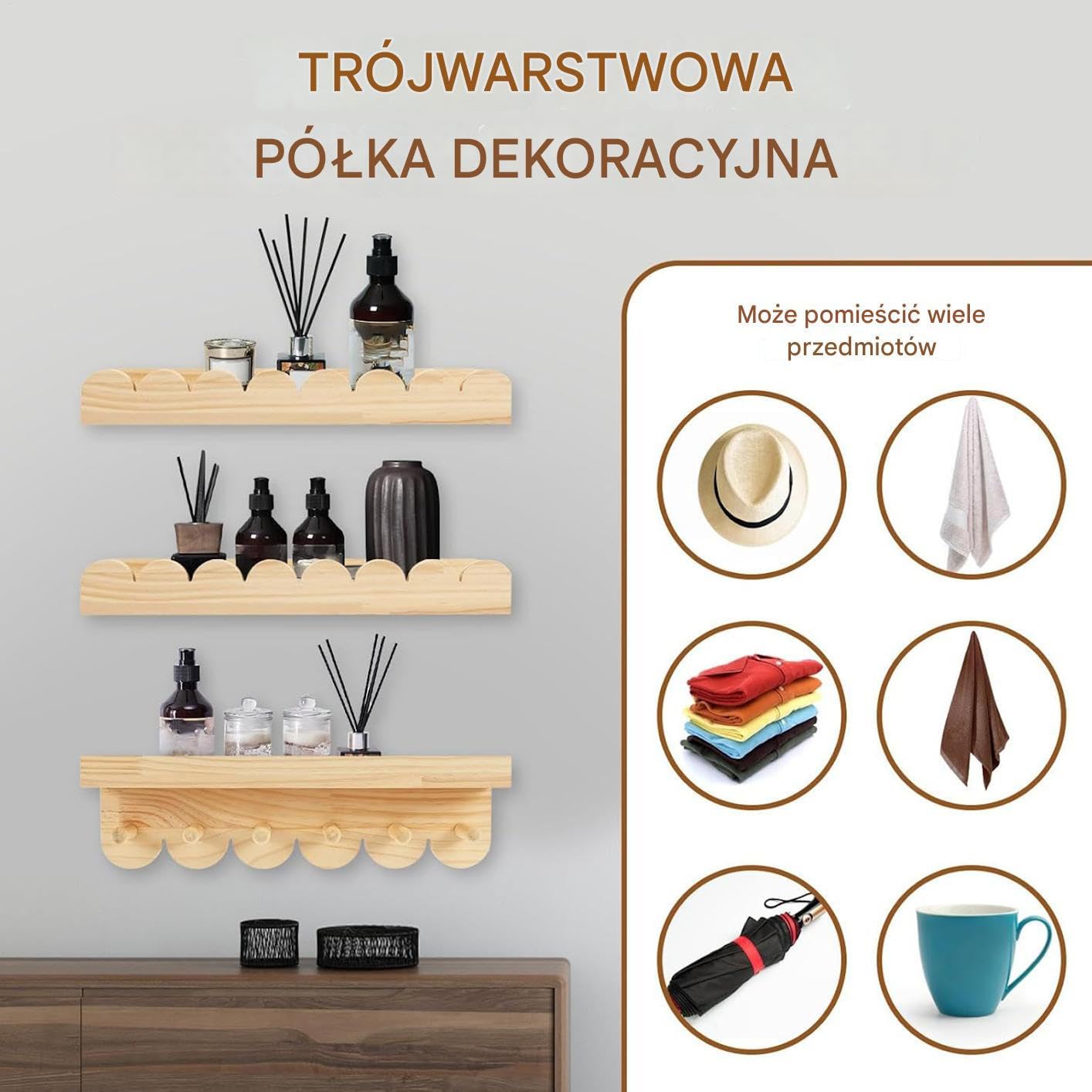 Wiszące Dziecięce Półki Na Książki Drewniany Organizator 3 Elementów | Drewniana Półka Na Książki Dla Rodziny Dzieci Chłopca Wnętrz Domu Nauki
