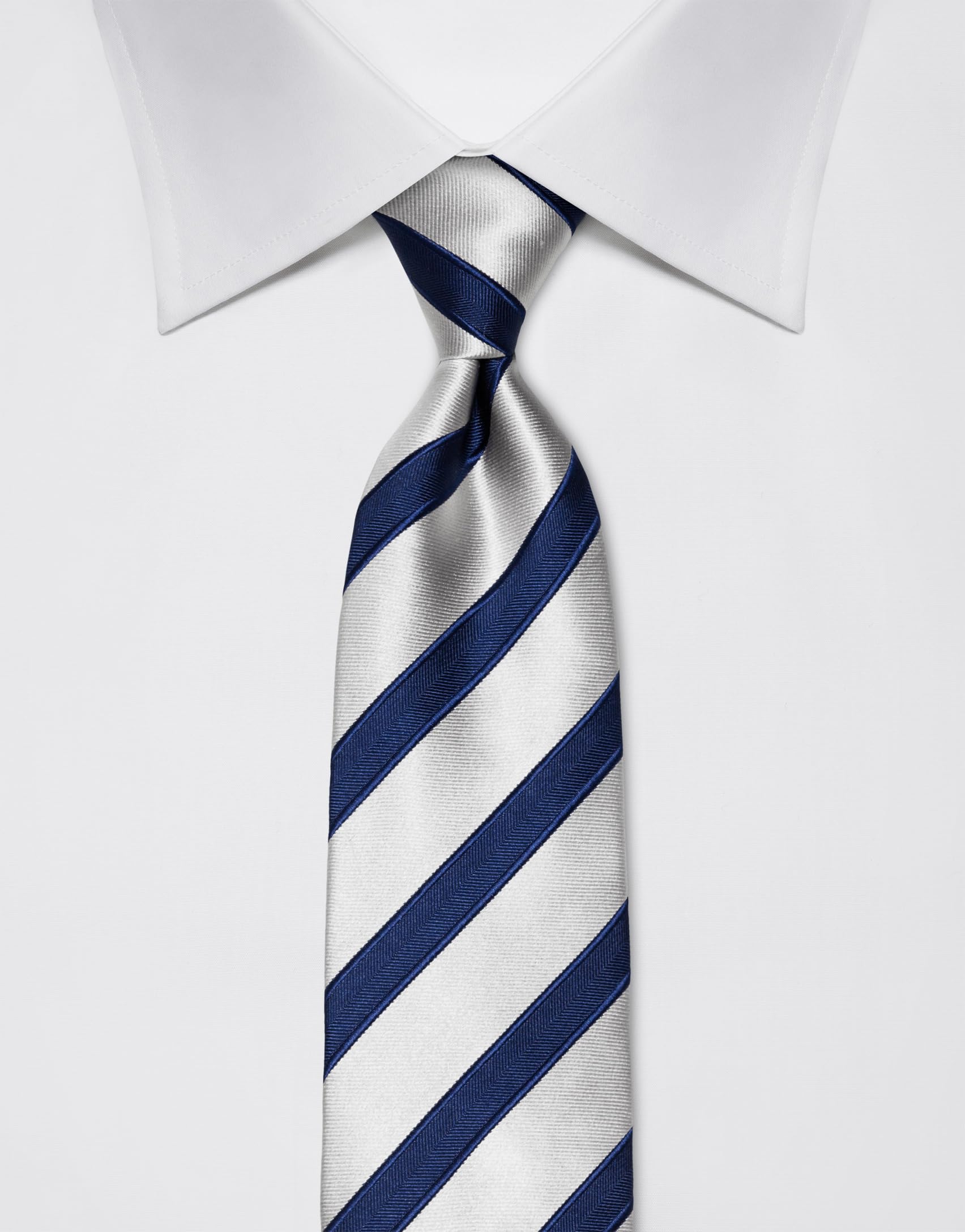 Vincenzo Boretti cravatta elegante classica da uomo, 8 cm x 15 cm, di pura seta di alta qualità, idrorepellente e antisporco, motivo a righe
