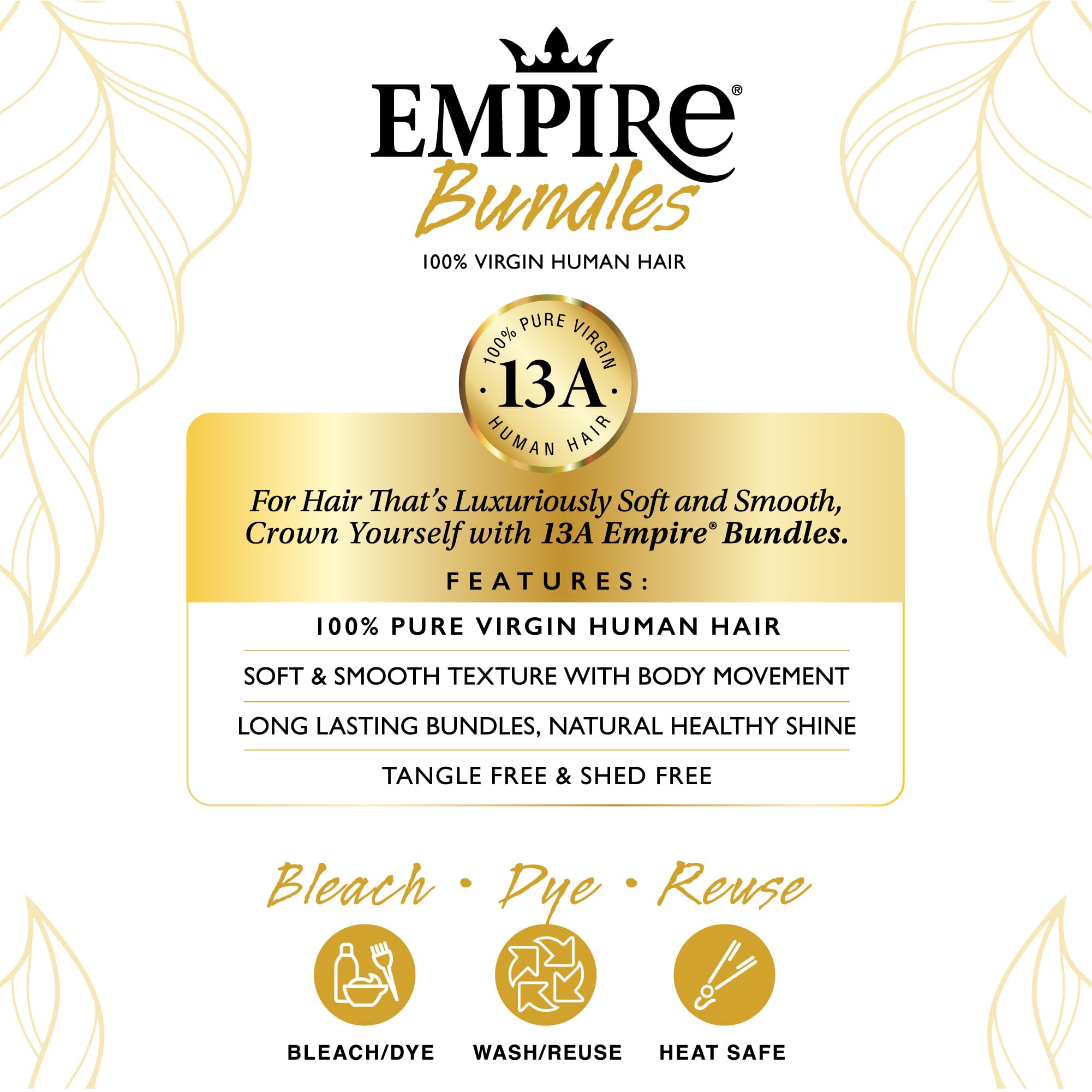 Sensationnel Empire Bundles Multi - Euro Deep 10A groviglio capelli umani senza capannone per tessitura e cucire in stili (12 14 40,6 cm, naturale/nero)