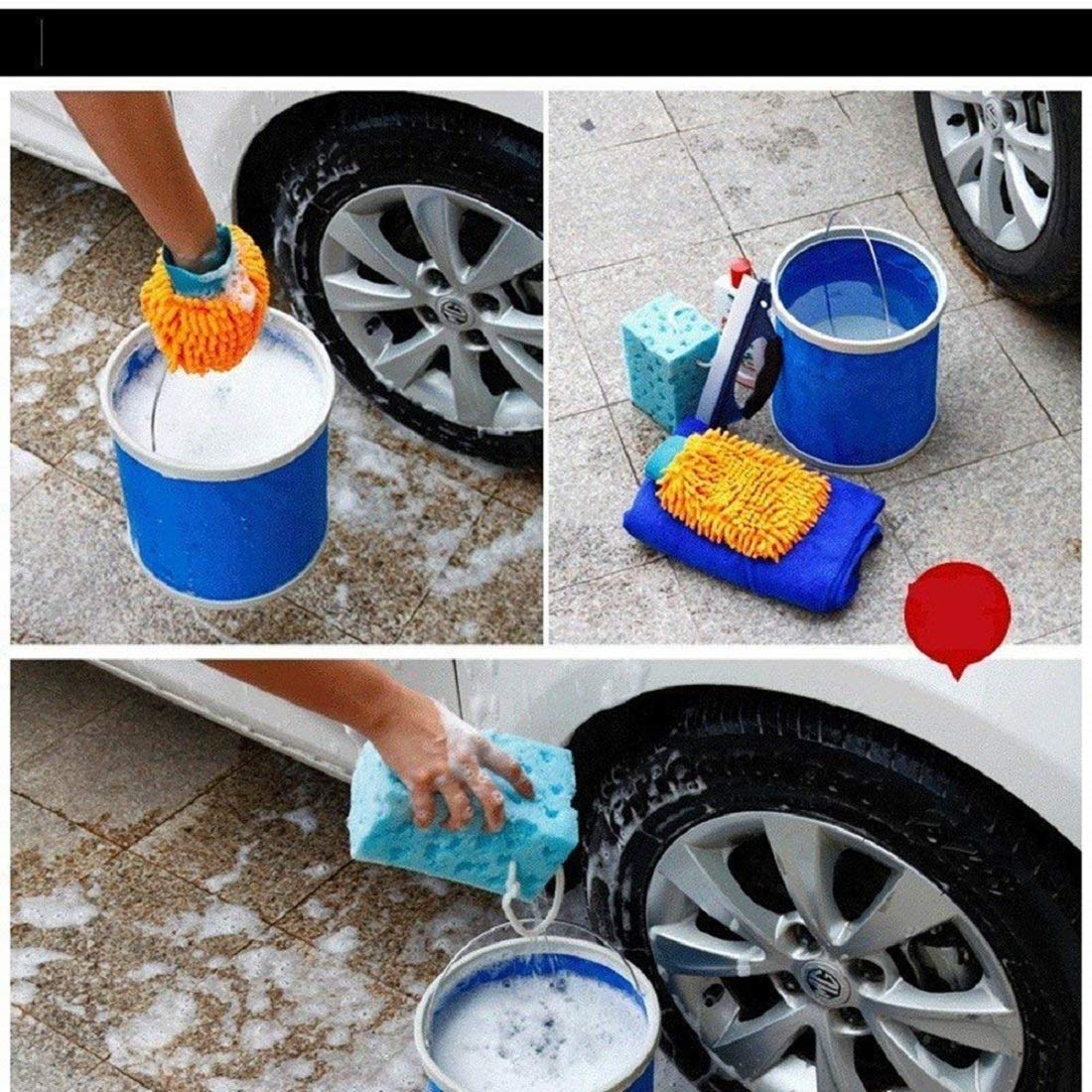 4square Useful Collapsible Waterproof Cloth Camping Bucket 10 L Folding Buckets Washing Basin Portable Water Basin Bucket Water Pot (1Pc Color as per Availability) 2