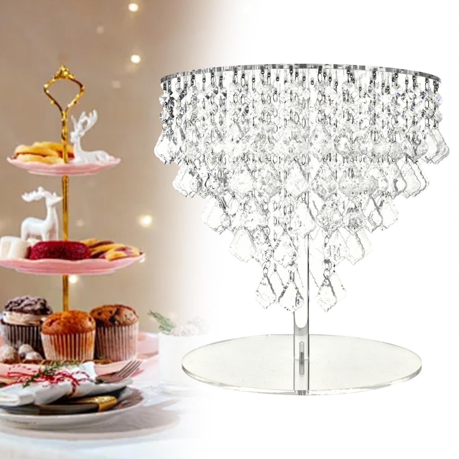 Soporte para Pasteles, Estante para Postres, Expositor de Pasteles, Bandeja para Servir Sencilla para Fiestas, Lámpara de para Cupcakes, Soporte, 25 Cm X 24 Cm