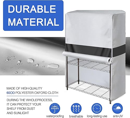 Miniatura 4 de MOLLYAIR Cubiertas de estante de alambre, 600D resistente al agua, a prueba de polvo, cubiertas de estante adecuadas para múltiples escenarios como