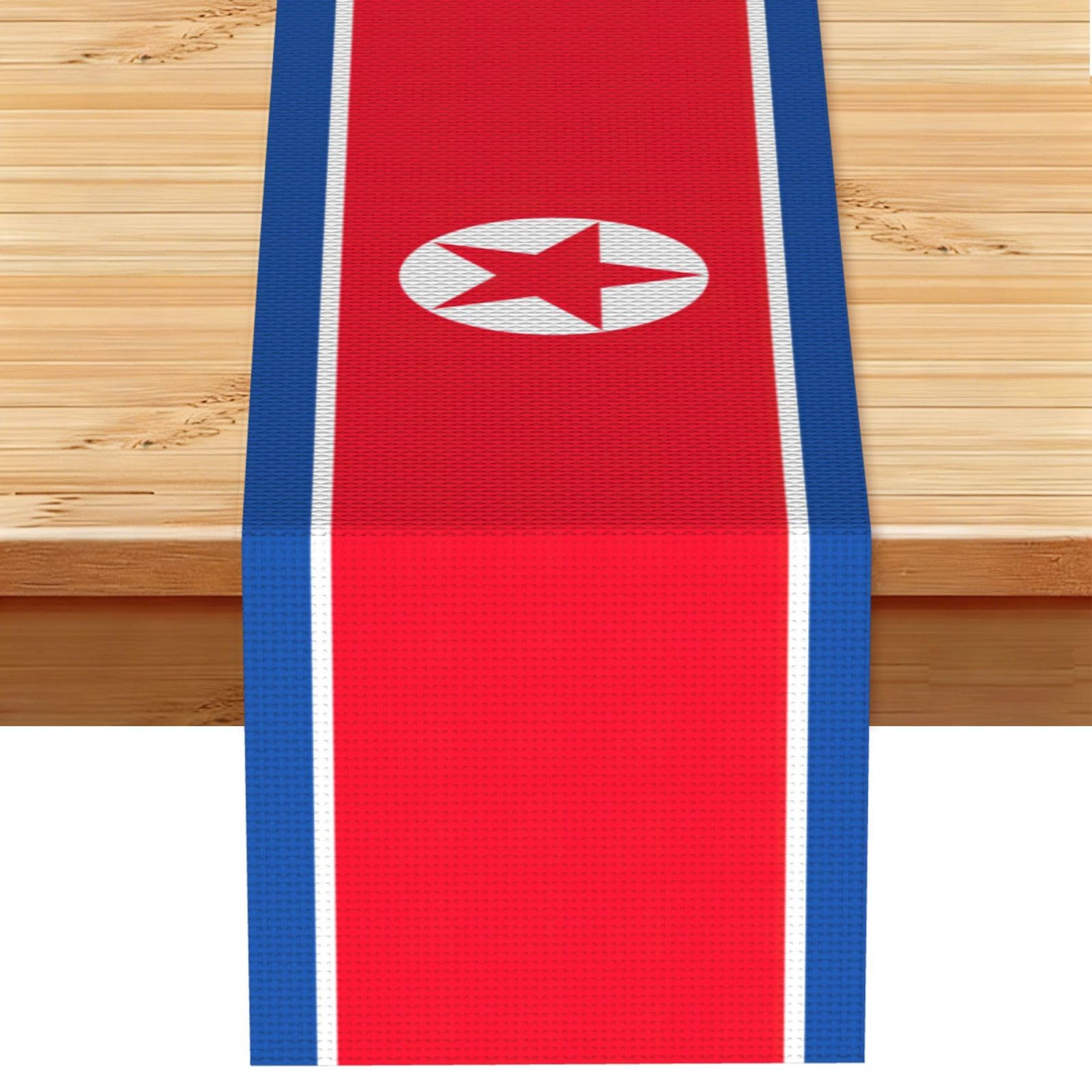 Korean flag Printed Table Runner 13 x 72, Wrinkle Resistant Decor for Dining Table Coffee Table Fireplace