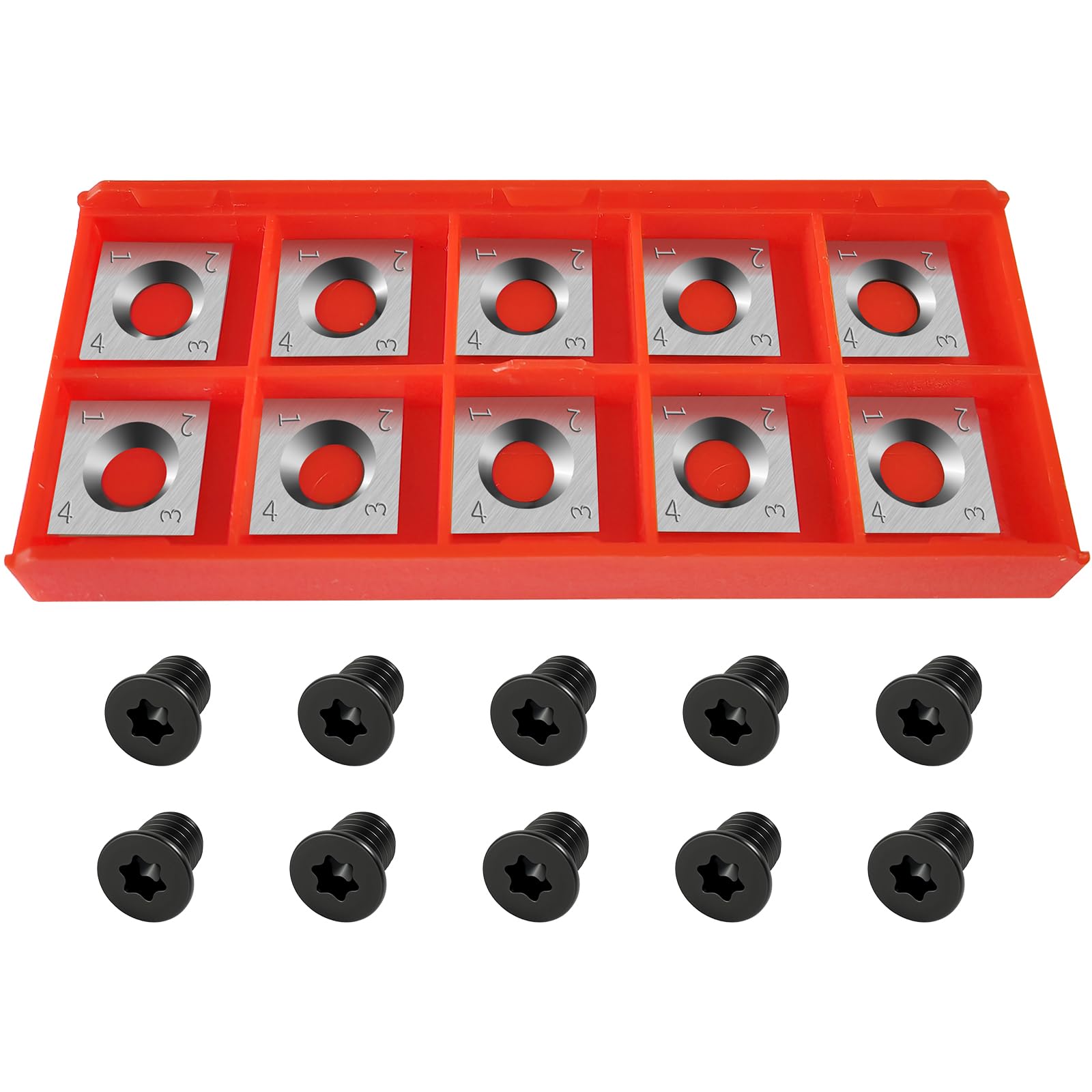 15 x 15 x 2.5mm Tungsten Carbide Cutters Inserts Set, Square Straight Tungsten Carbide Replacement Cutters Inserts Lathe Tools for Wood Lathe Turning