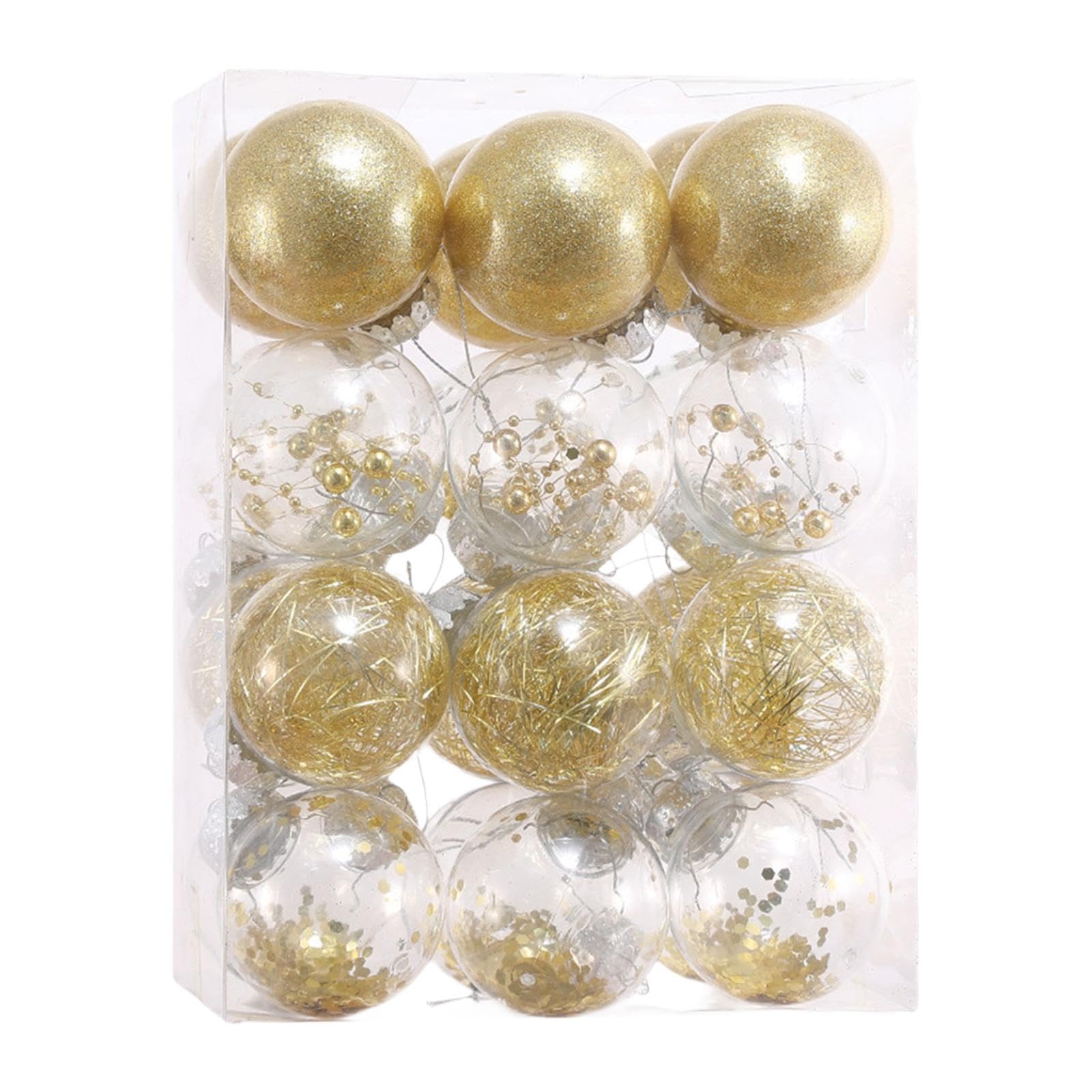 Boules de Noël Incassables d'Exception Or Clair Déco Anniversaire