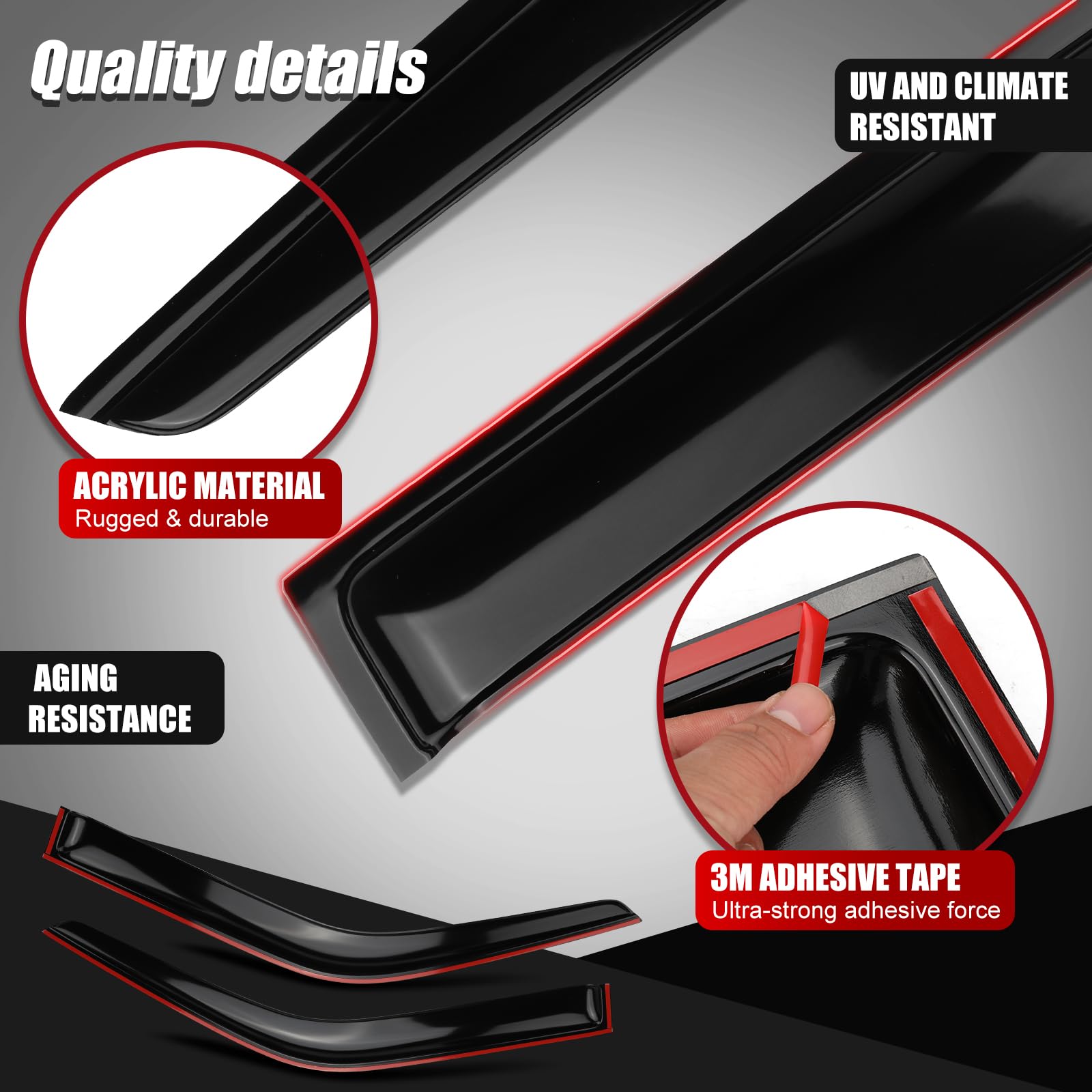 Deflectores de Aire para Coche Compatibles con 2006-2024 F-IAT Ducato, 2PCS Deflectores de Viento de Lluvia