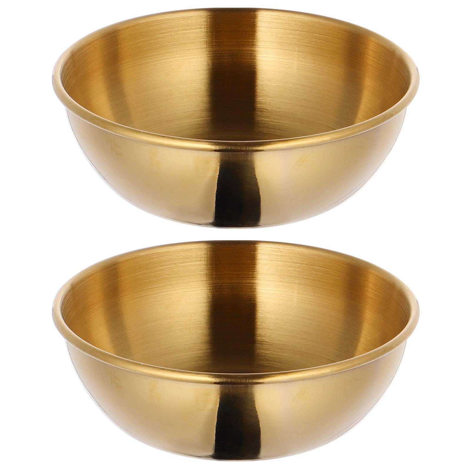 2PCS Food Dipping Bowls, Small Stainless Steel Snack Serving Bowls, Round Seasoning Dish Dessert Bowl Appetizer Bowl for Sauces Soy Sauce Ketchup Veginer