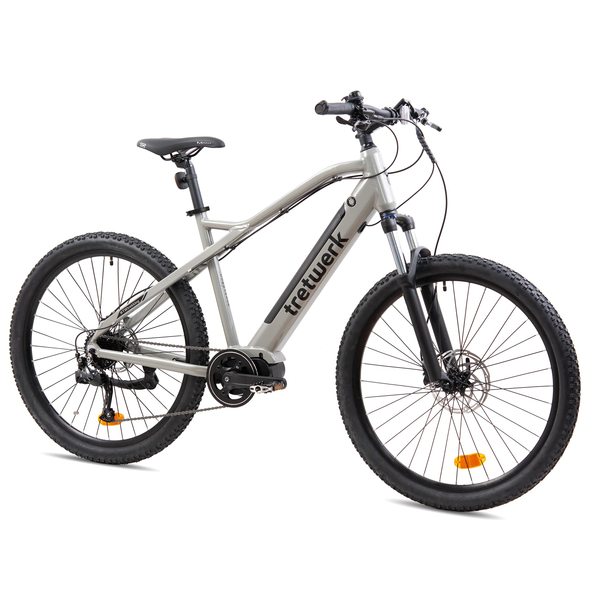 TRETWERK - 27,5 Zoll E-Bike Mountainbike - Commander - Pedelec Mountainbike mit 9 Gang Shimano Kettenschaltung - Elektrofahrrad MTB Hardtail mit Hecknabenmotor 250W, 36V