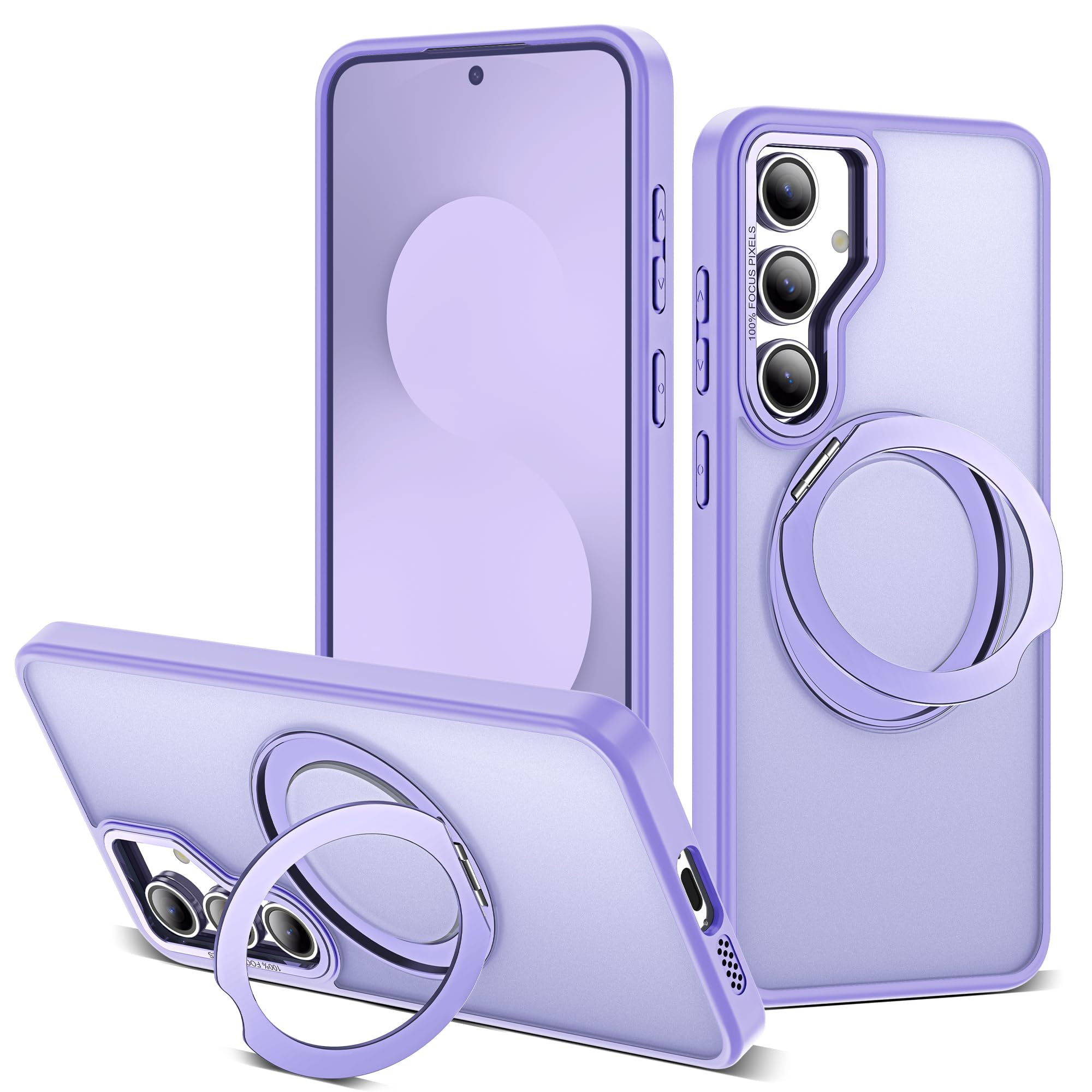 for Samsung Galaxy S25 FE Case with 360° Spin Stand,Purple