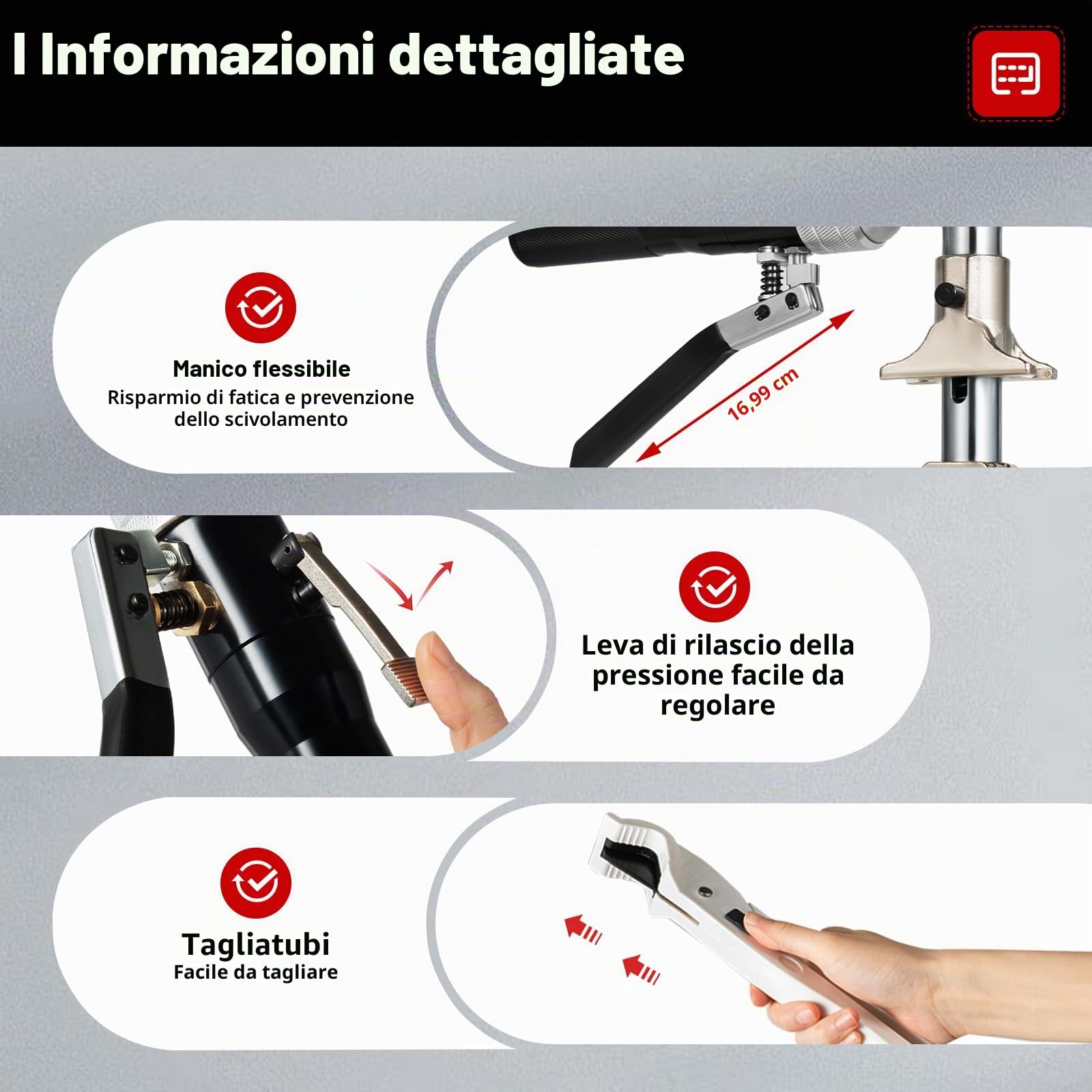 Pinza crimpatrice per tubo idraulico, 16 – 32 mm, per Rehau HIS 311