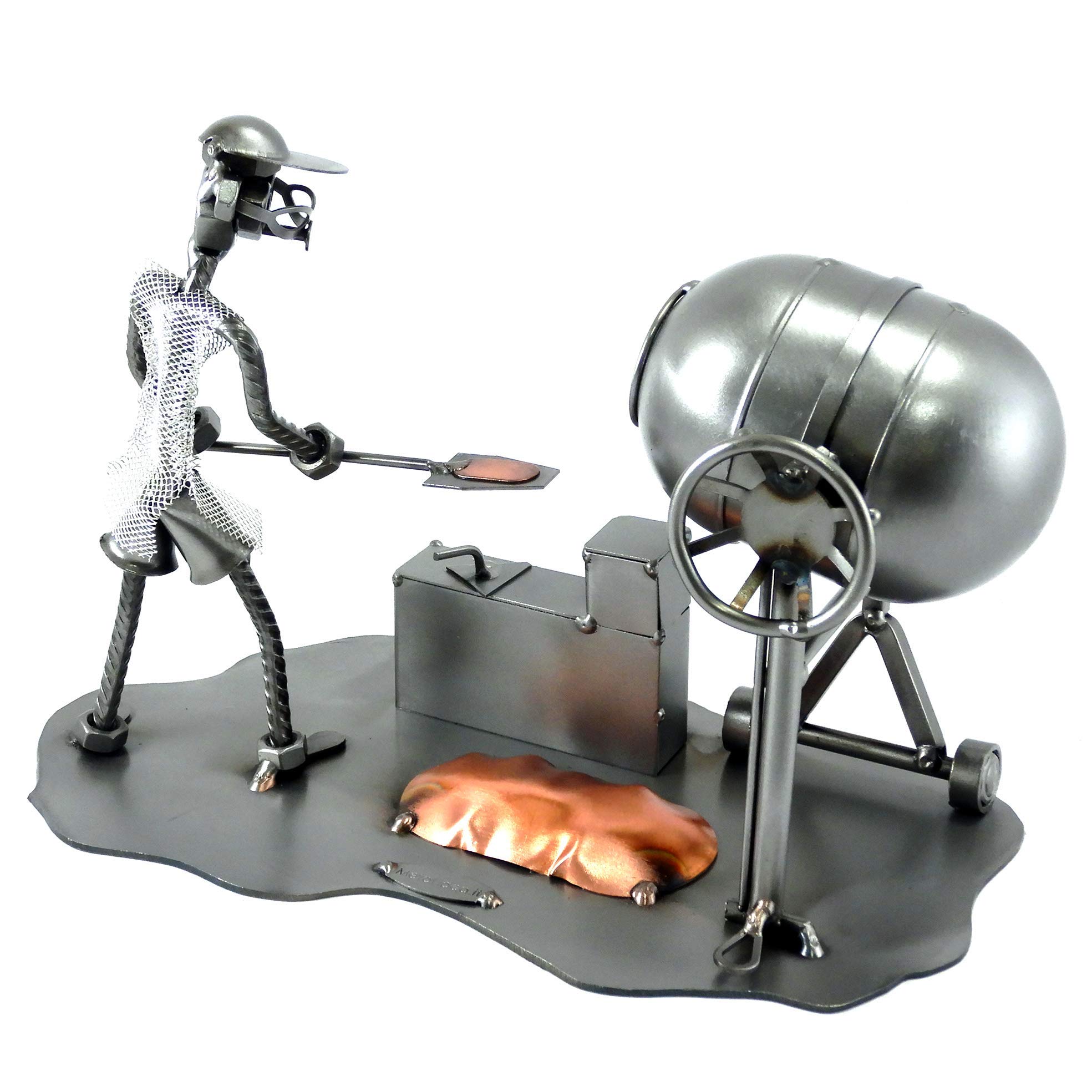 MURATORE CON BETONIERA IN METALLO CON VITI BULLONI CHIODI DI METAL IDEA - IDEA REGALO ORIGINALE - 100% ARTIGIANALE - MADE IN ITALY - PERSONALIZZABILE