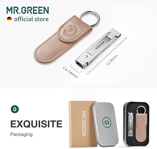 Miniatura 9 de MR.GREEN Cortaúñas plegable, pequeño y delgado, portátil, tijeras de uñas de viaje, de acero inoxidable, herramientas de manicura con limas de uñas