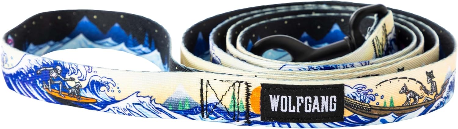 Wolfgang Heavy Duty Dog Leash, Pull-Tested to Over 800 lbs for Walking & Training, GreatEscape Print, Dual-Handle Large