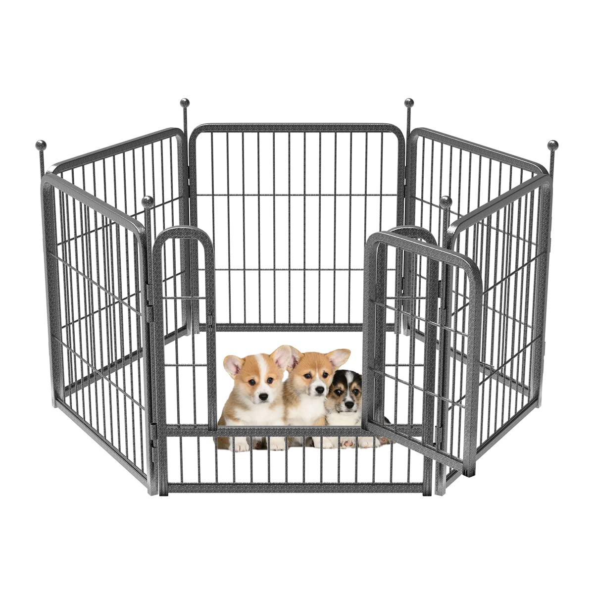 FXW Dog Playpen24”Height Dog Fence Heavy Duty Exercise Pen with Safe and Sturdy Stakes for