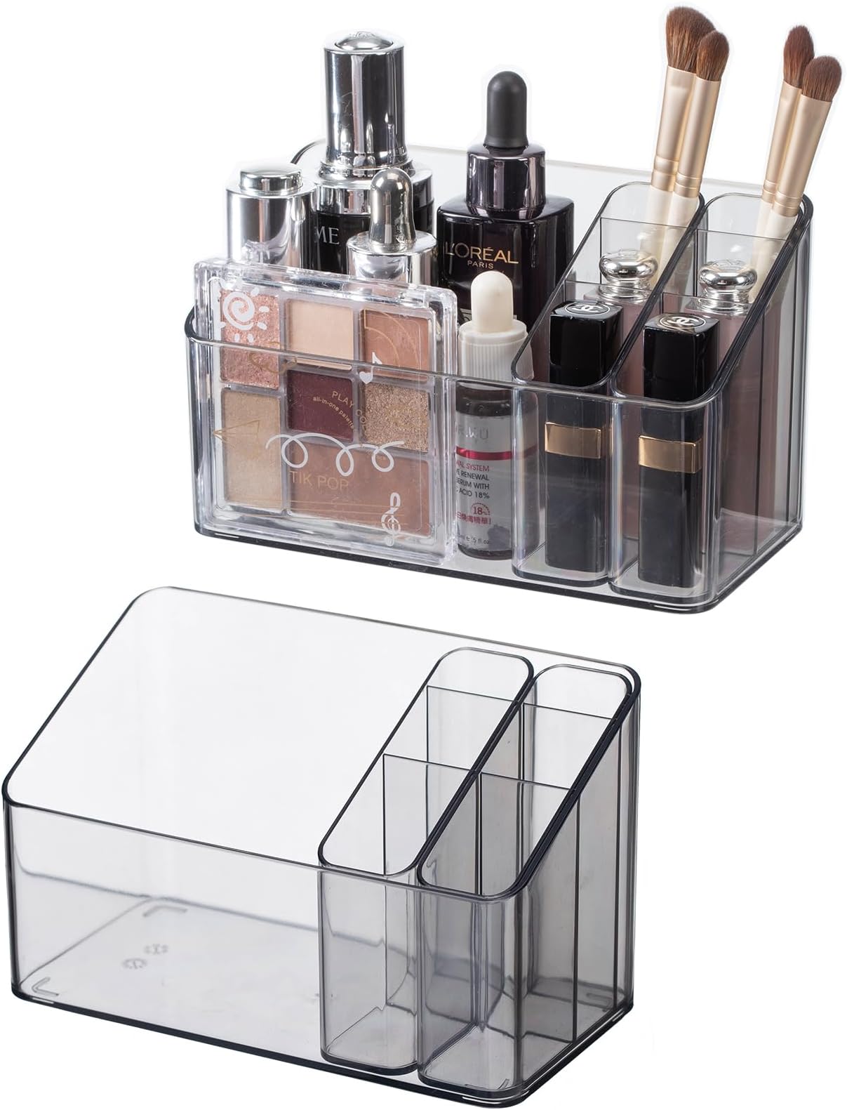 SOIMISS Kosmetik Organizer Transparent - Makeup Aufbewahrungsbox Mit Mehreren Fächern