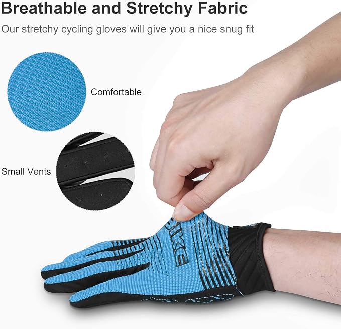 Guantes de ciclismo para hombre talla Large azules INBIKE miniatura 8