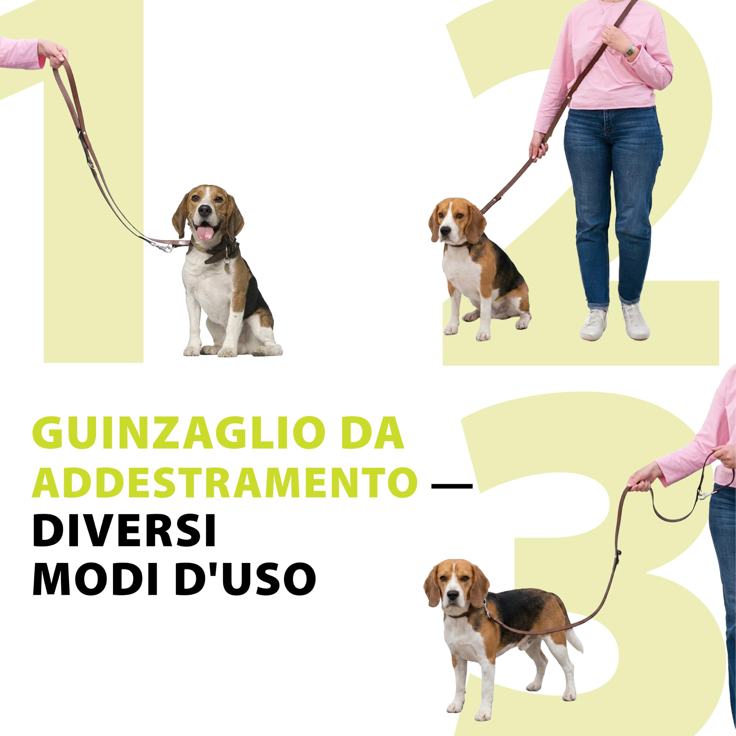 Ferplast Guinzaglio per Cani Guinzaglio per l'addestramento di cani VIP GA18/200, Robusto cuoio di toro, Lunghezza regolabile, 18 mm x L. 120÷200 cm Marrone