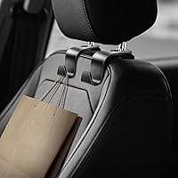 Vista 5 de Paquete de 4 ganchos para reposacabezas de asiento de automóvil, soporte organizador universal para asiento de automóvil (negro)