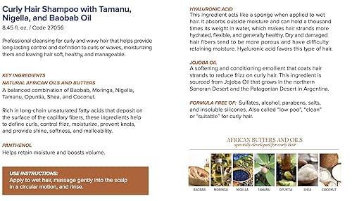 Miniatura 3 de Terramar Extreme Curls - Champú profesional con aceites africanos, cuidado del cabello rizado sin sulfatos, ingredientes naturales, 8.45 onzas