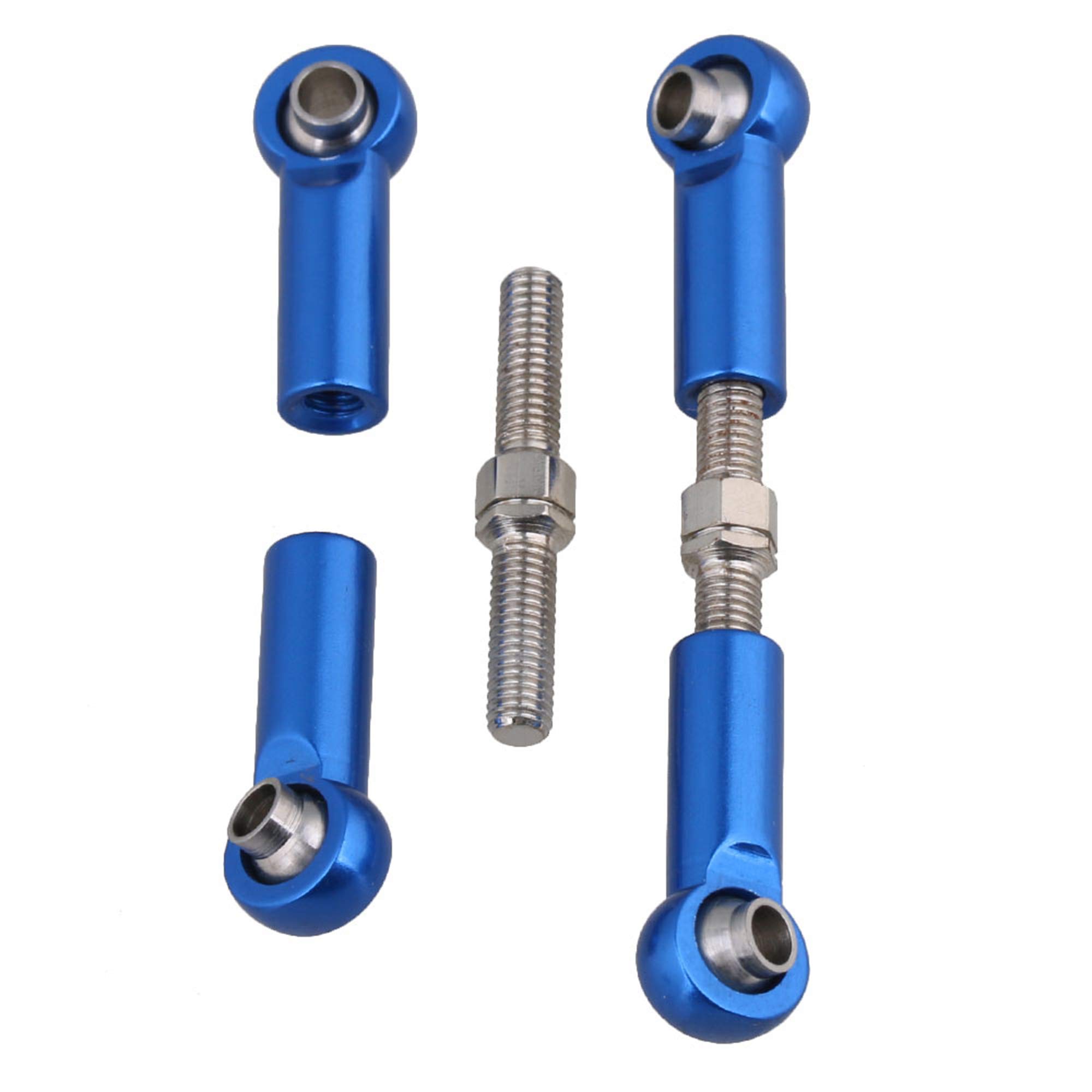 Mxfans 2X Adjustable RC Front Rear Turnbuckles Servo Link Rod Replacement for WL