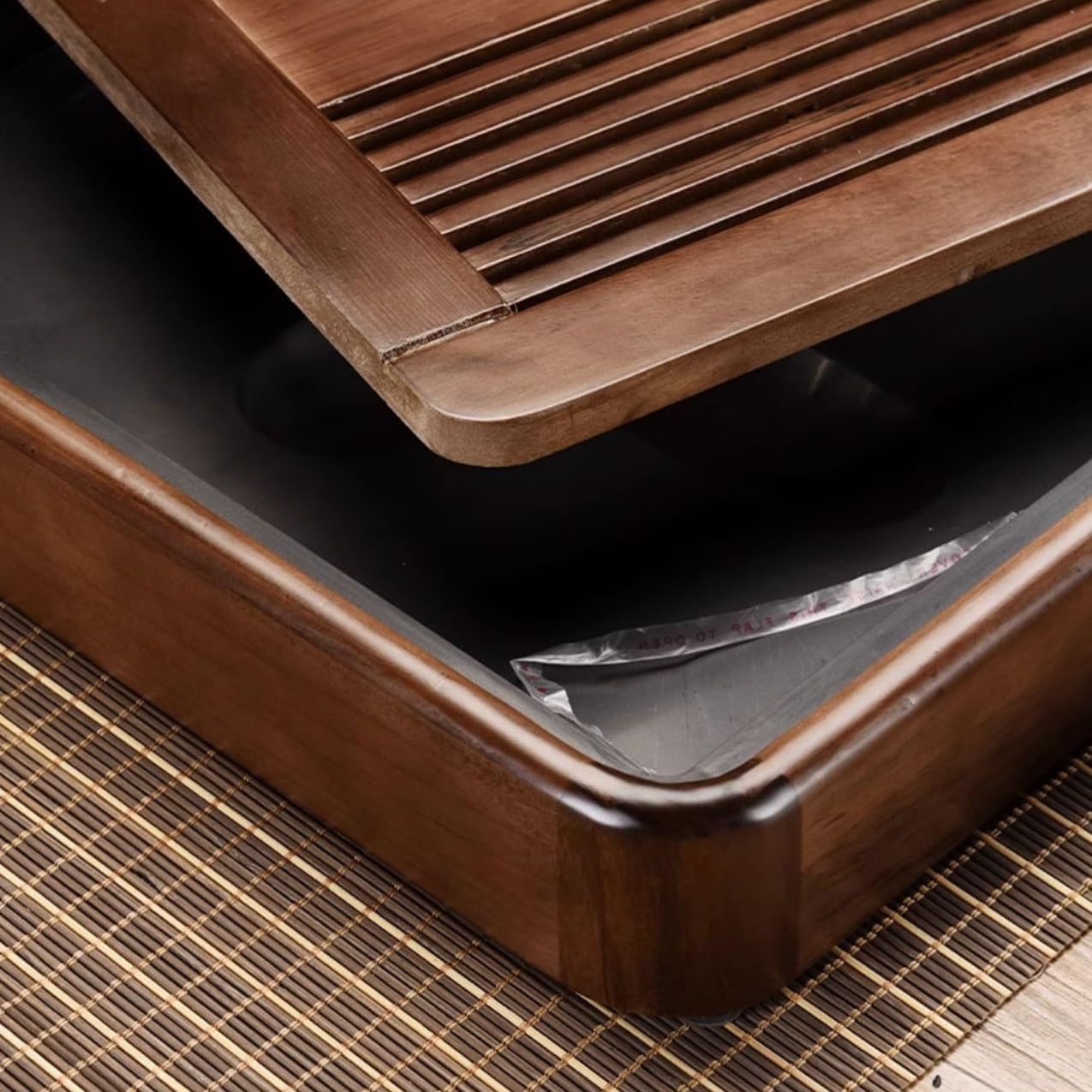 Tea Set Chinese Solid Wood Tea Tray, Water Storage Dual-purpose Tea Tray, Household Rectangular Small Tea Table Simple Dry Brewing Table Chinese Tea Set(Medium)