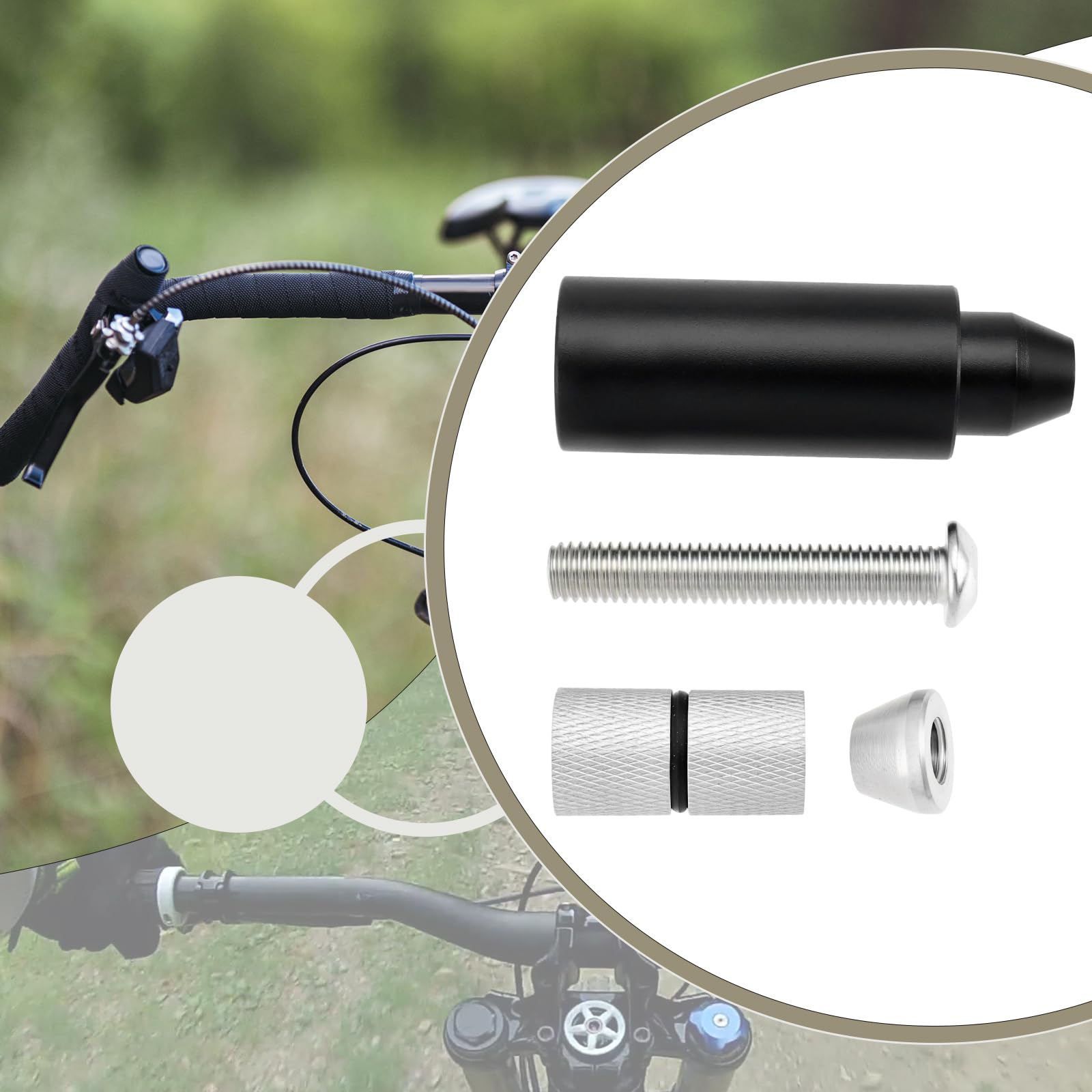 EMSea 1 Paar flache Fahrradlenkerverlängerung, Aluminiumlegierung, MTB-Fahrradlenkerend-Verlängerung, 91 x 22,2 mm, 15–20 mm, Schwarz