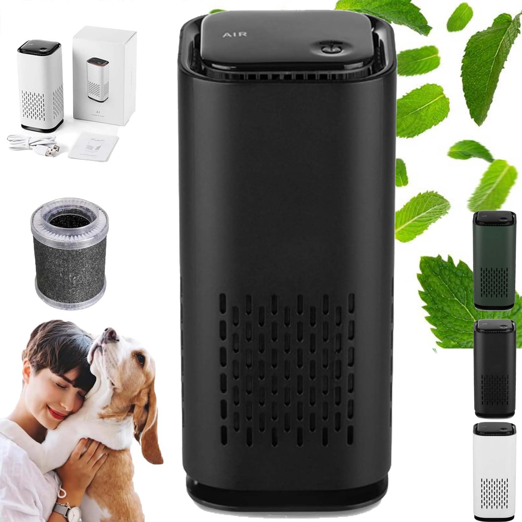 Pet Air Purifier with True HEPA 3-in-1 Filters Pet Air Purifiers for Home Cat Pee Smell Covers Up